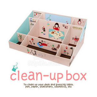 可愛DIY桌面整理收納盒clean up box 