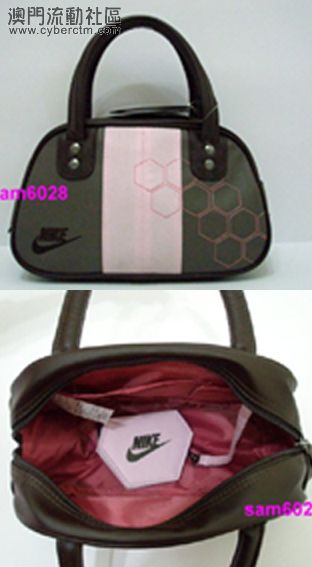 NIKE足球風小手提包(咖啡淺粉色) 