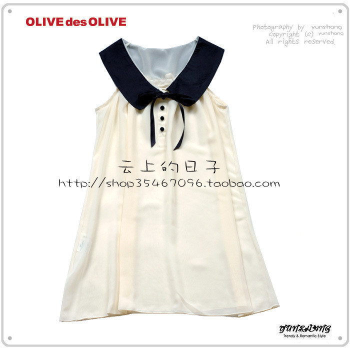 OLIVE des OLIVE 甜美娃娃圓領雪紡襯衫(系帶兩用) 