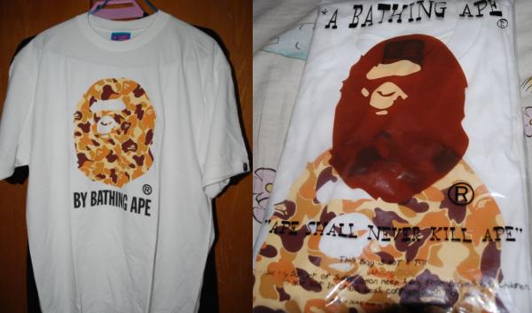 A BATHING APE 經典大猿人頭 TEE (橙色) 