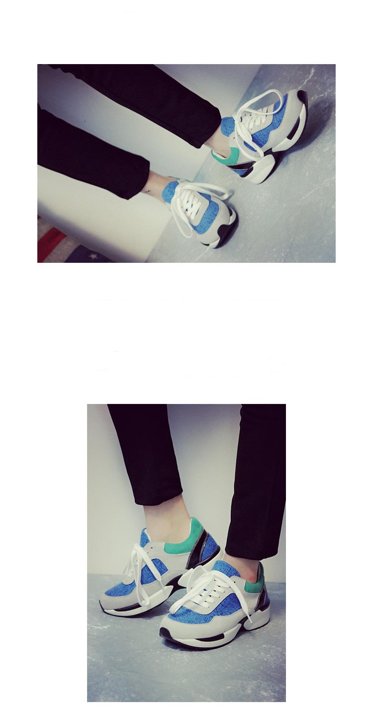 2014 藍綠色拼色運動鞋 