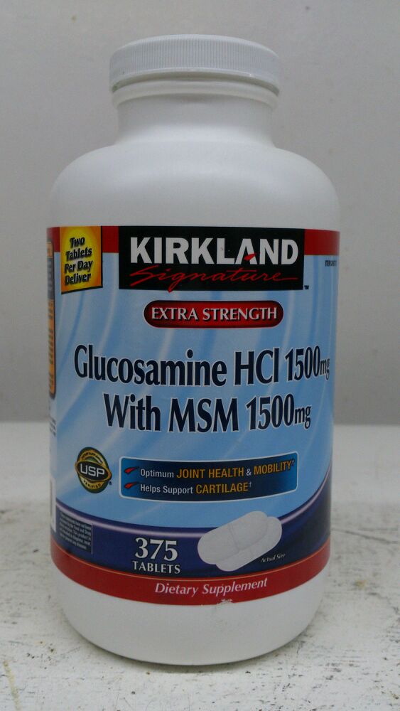 美國Kirkland 維骨力+MSM 鹽酸氨基葡萄糖維骨力375粒 