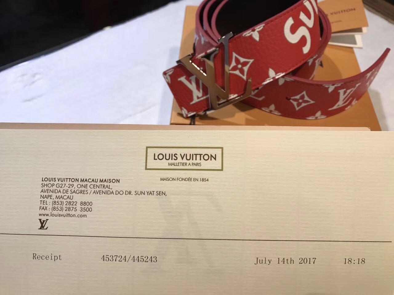 LV x SUPREME 皮帶 