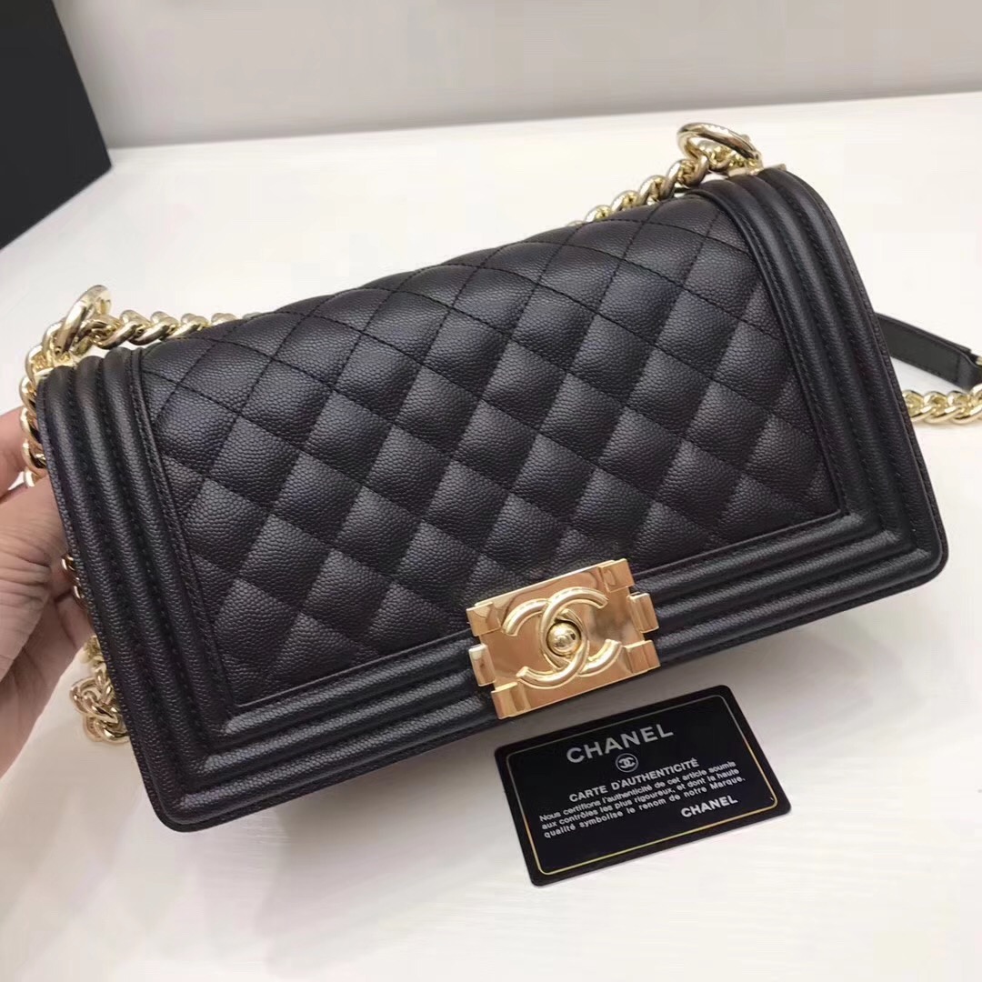 Chanel leboy黑色辣妈款鏈條包 原單品質  